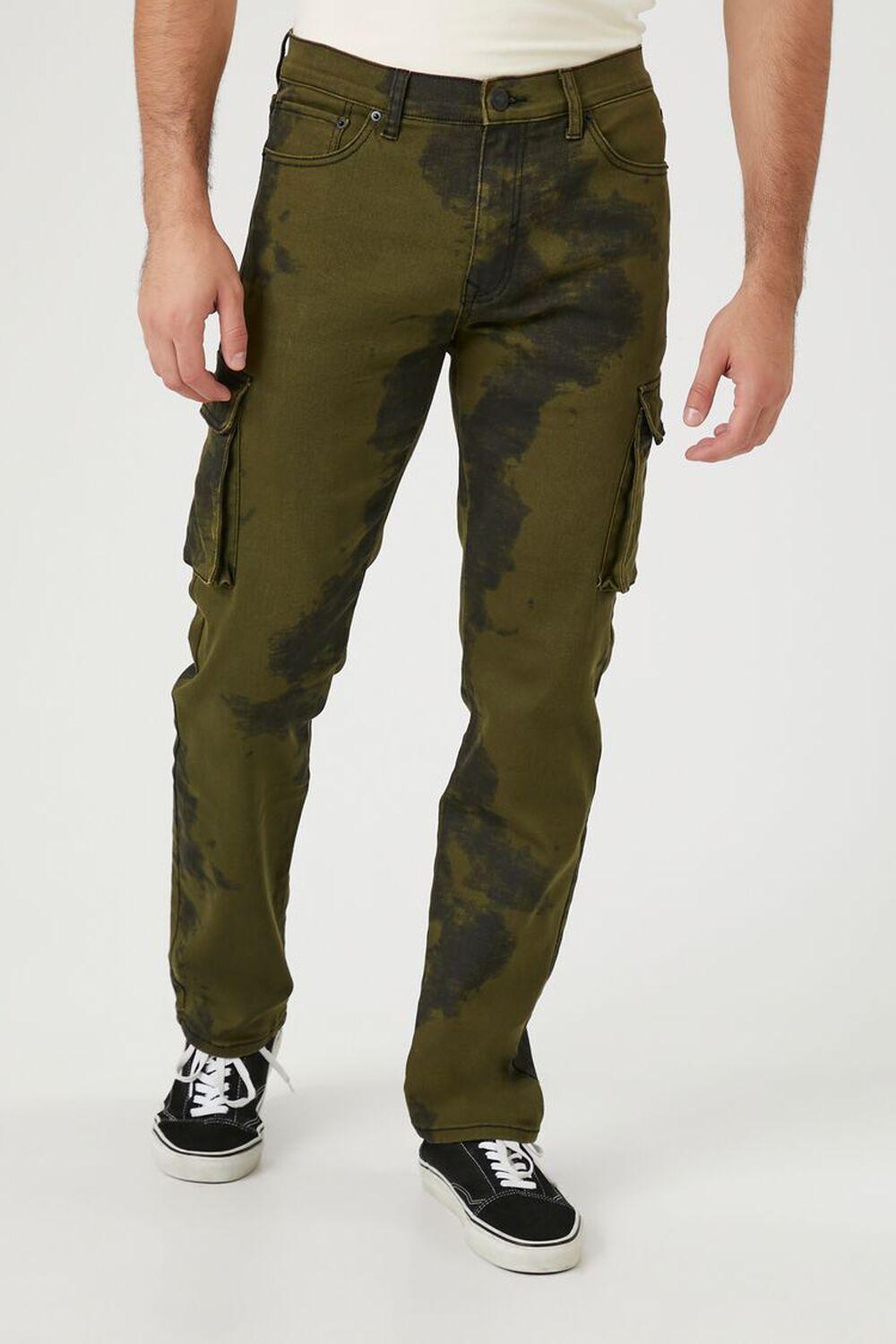 Marble Print Cargo Jeans | Forever 21 Product Image