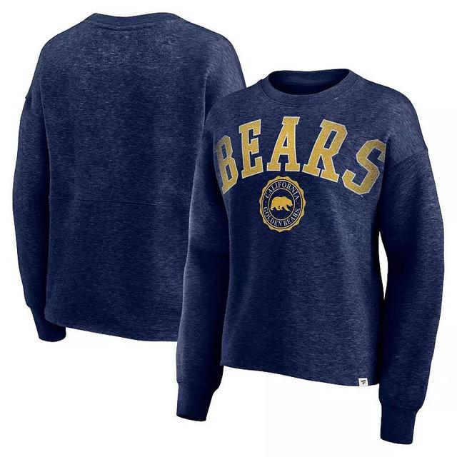 Womens Fanatics Heather Cal Bears Heritage Oversized Tradition Fleece Sweatshirt Blue Product Image