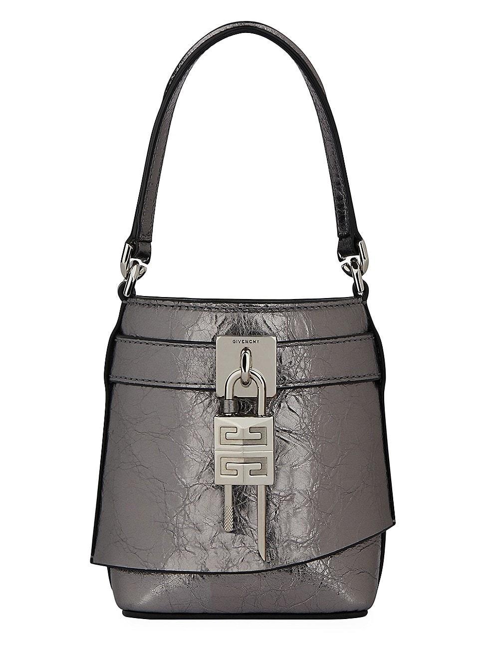 Givenchy Micro Shark Lock Lambskin Leather Bucket Bag Product Image