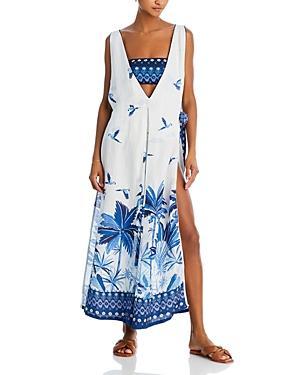 FARM Rio Dream Sky Palm Print Cover-Up Maxi Dress Product Image