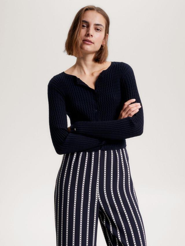 Tommy Hilfiger Women's Cable Knit Cropped Sweater Product Image