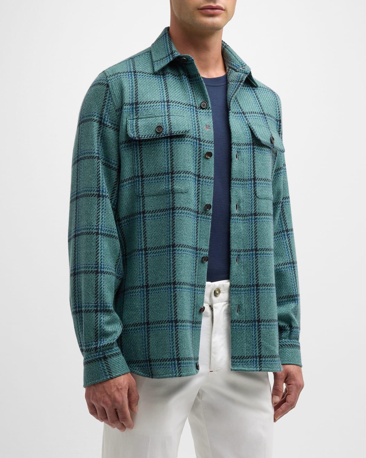 Mens Cashmere Plaid Overshirt Product Image