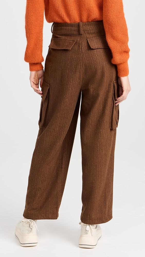 Moon River Stripe Pattern Multiple Cargo Pockets Pants | Shopbop Product Image