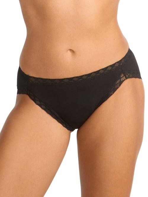 Natori Bliss Lace-Trim Cotton French-Cut Brief Underwear 152058 Product Image