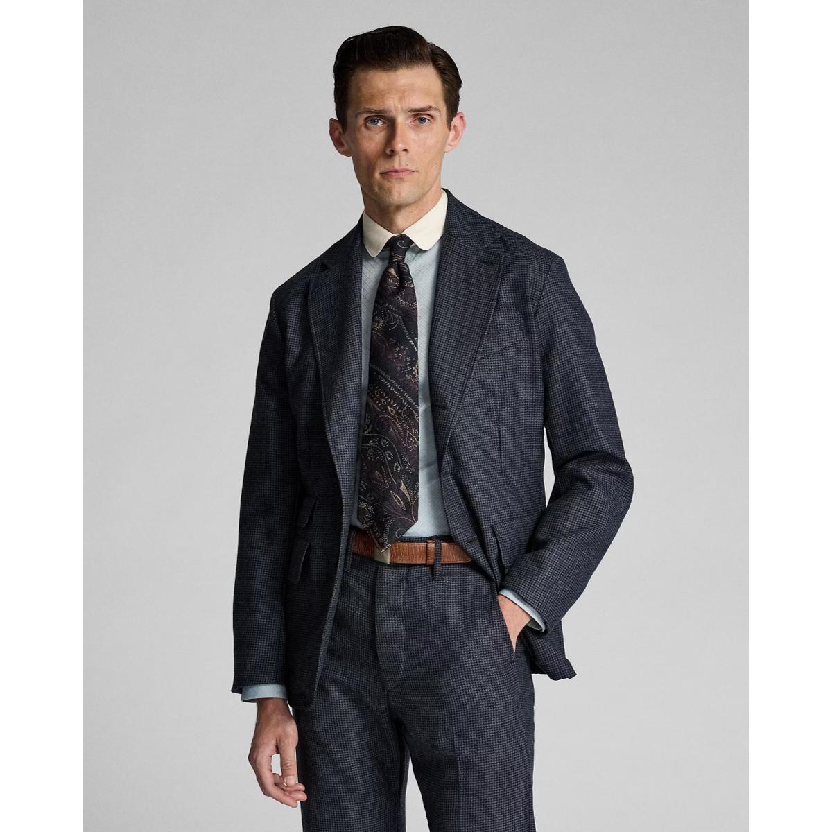 Unconstructed Houndstooth Sport Coat Navy/Black Multi Product Image