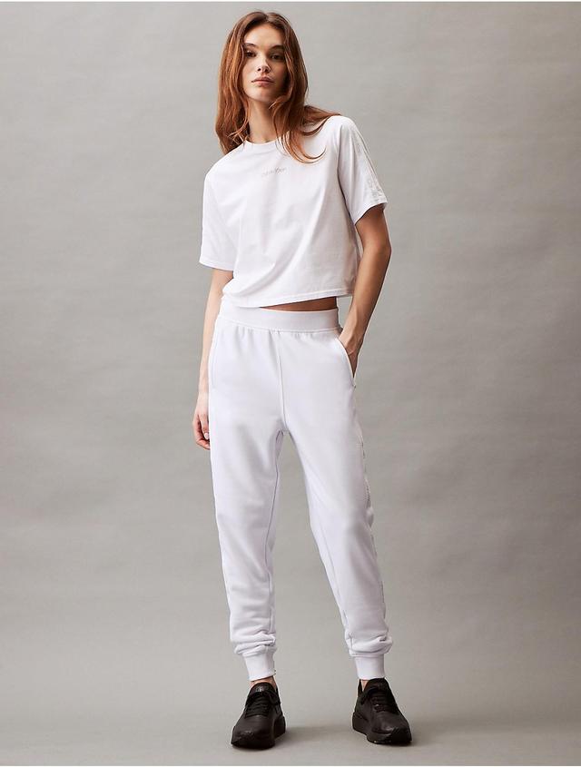 Calvin Klein Womens Logo Tape Joggers - White - XS Product Image