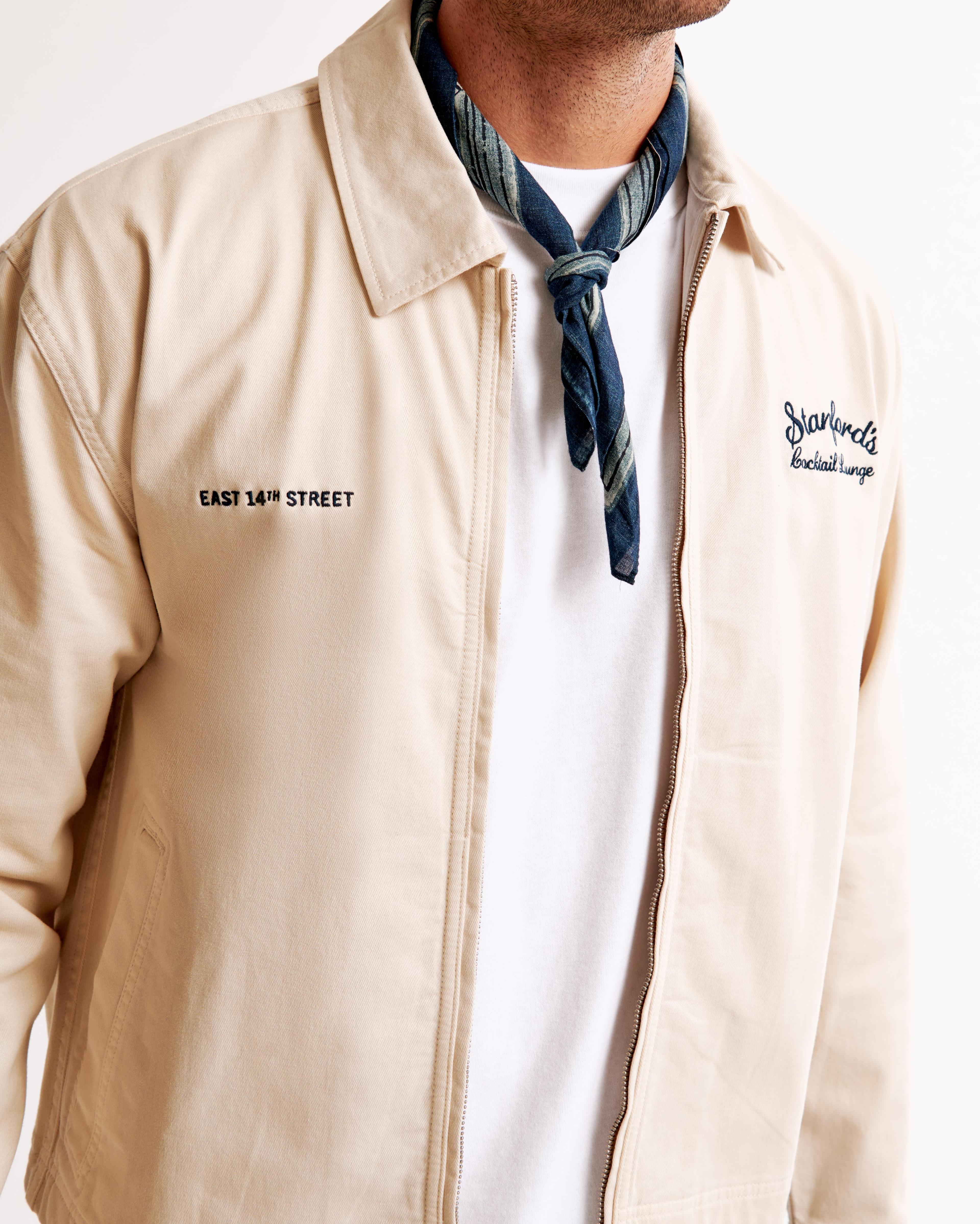 Cropped Twill Zip Shirt Jacket Product Image