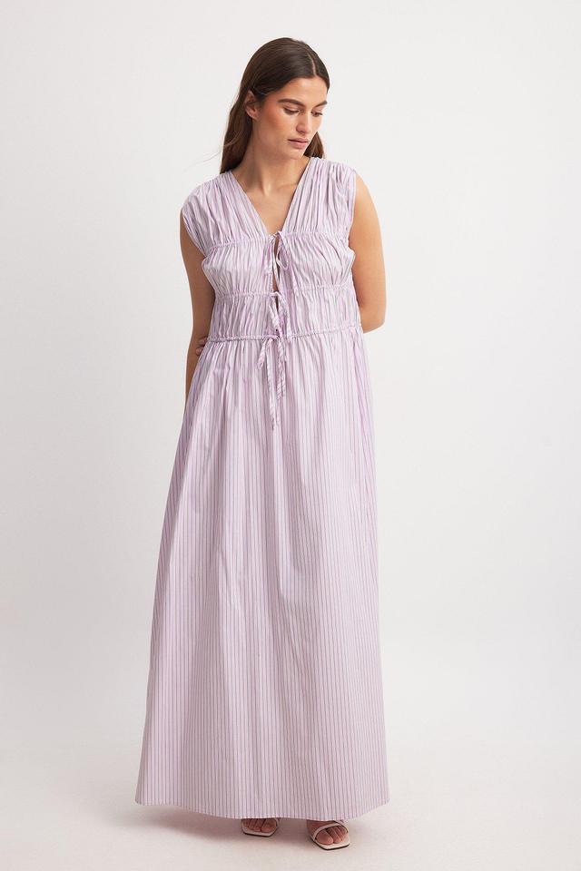 Striped Tie Chest Detail Maxi Dress Product Image