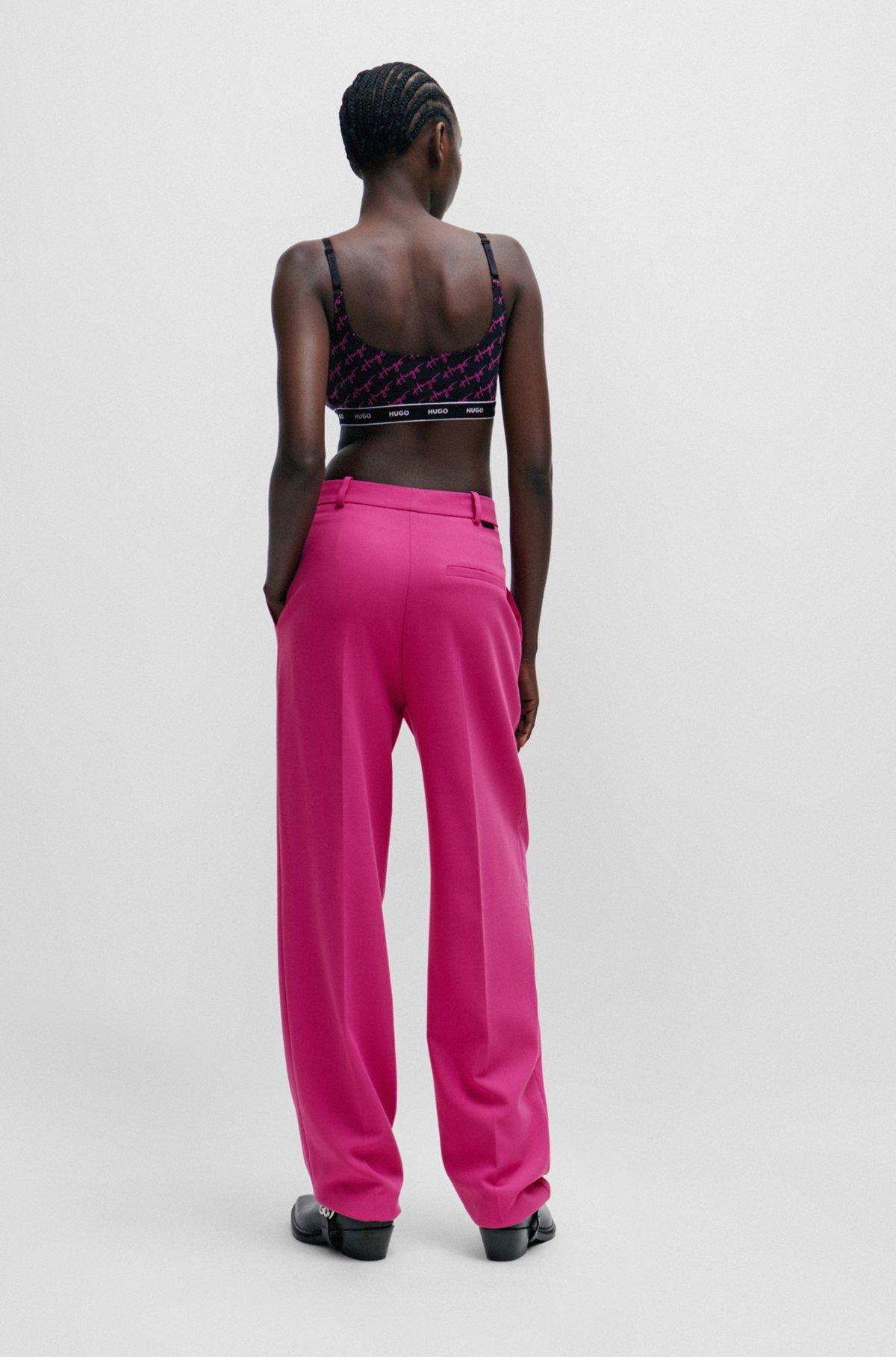 Wide-leg regular-fit trousers with front pleats Product Image