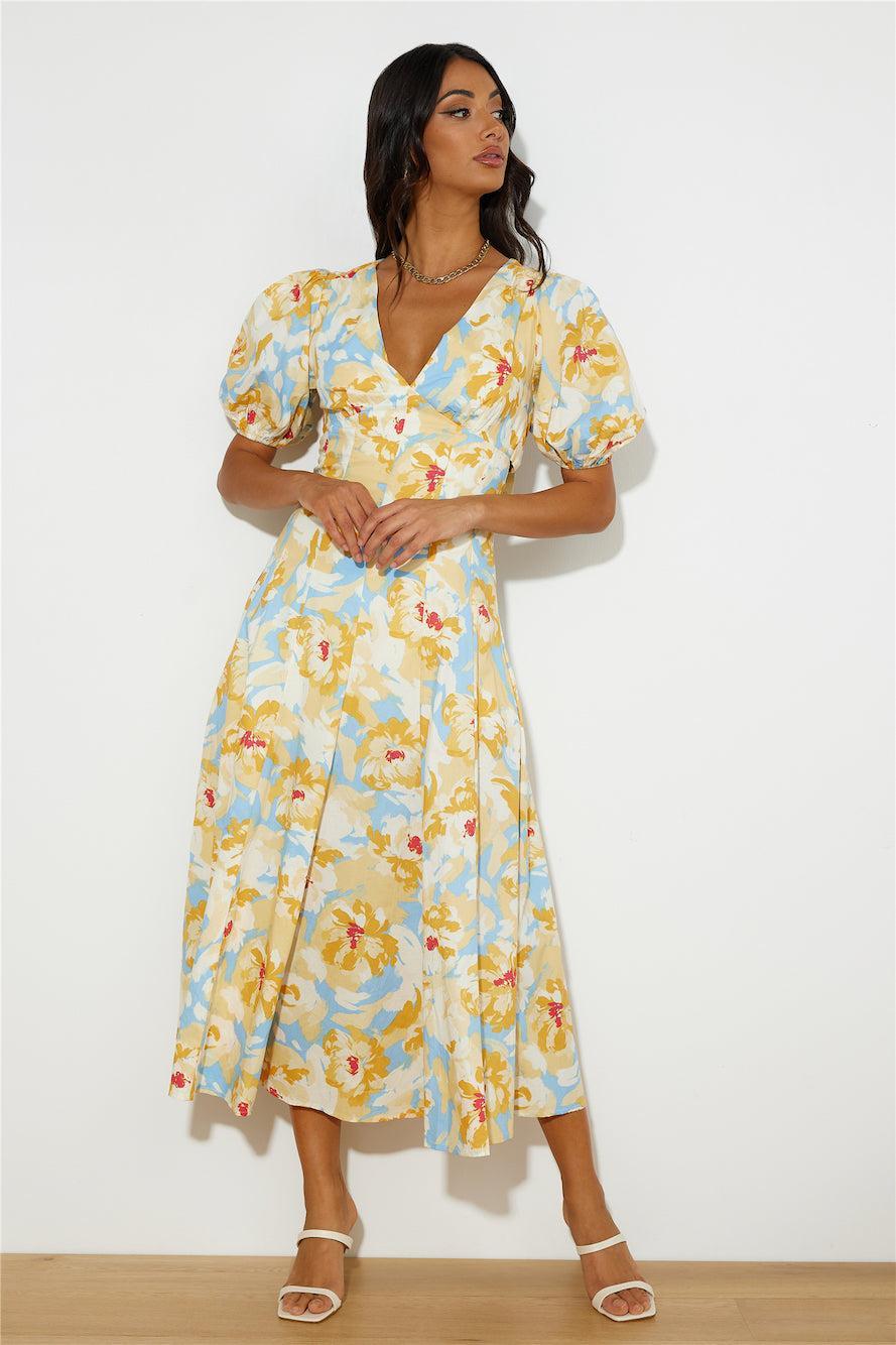 Daytime 'Fit Midi Dress Yellow Product Image