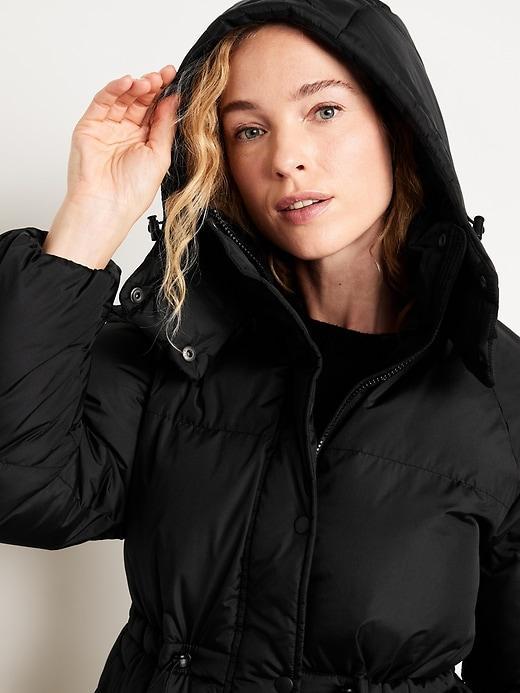 Water-Resistant Quilted Long Puffer Jacket Product Image