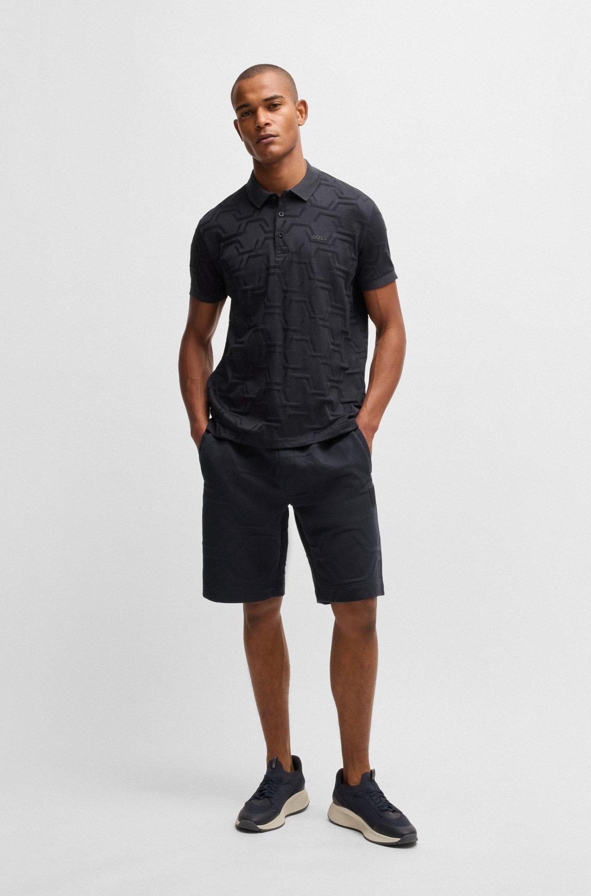 Paddy relaxed-fit polo shirt in quilted mercerized cotton Product Image