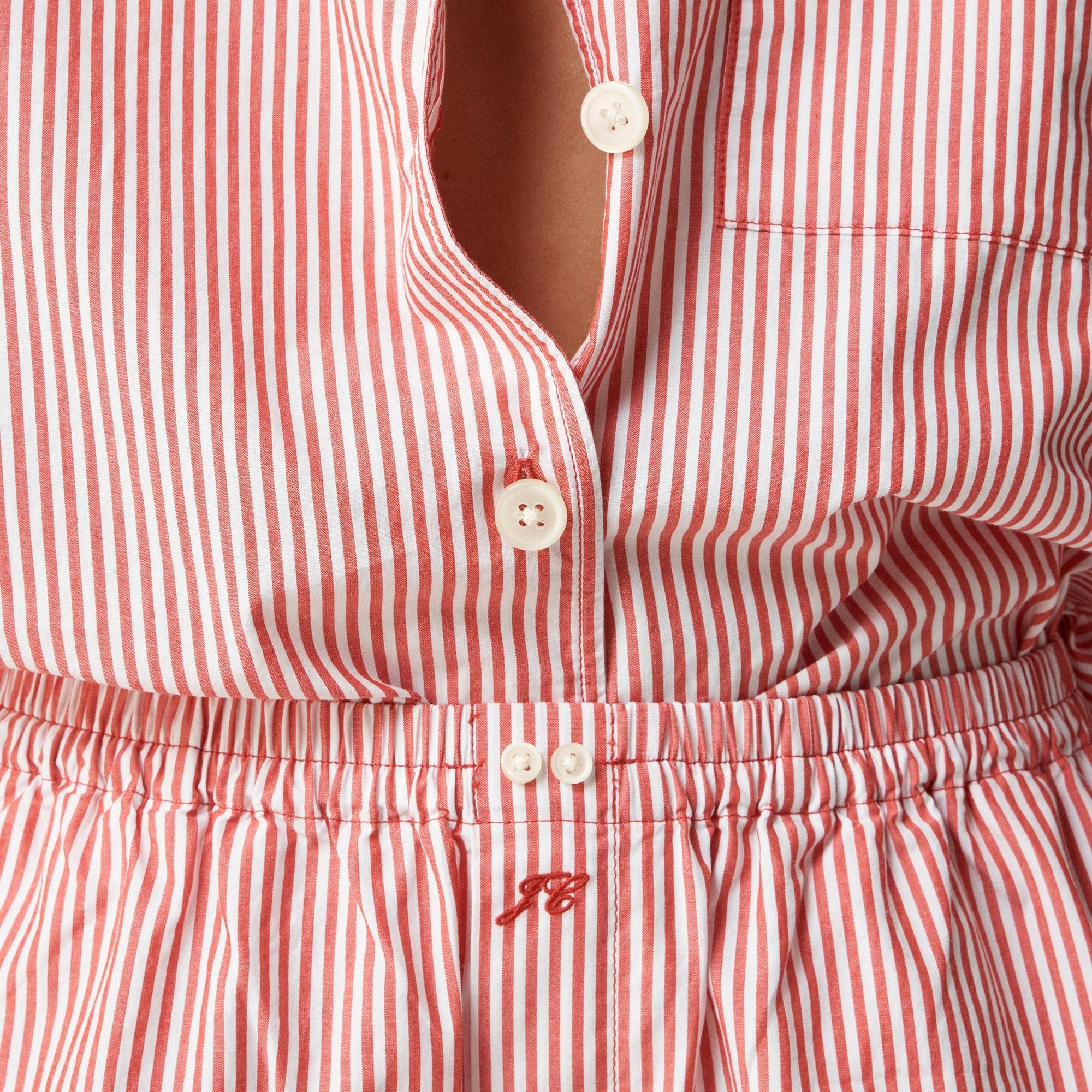 Pajama pant set in striped cotton poplin Product Image