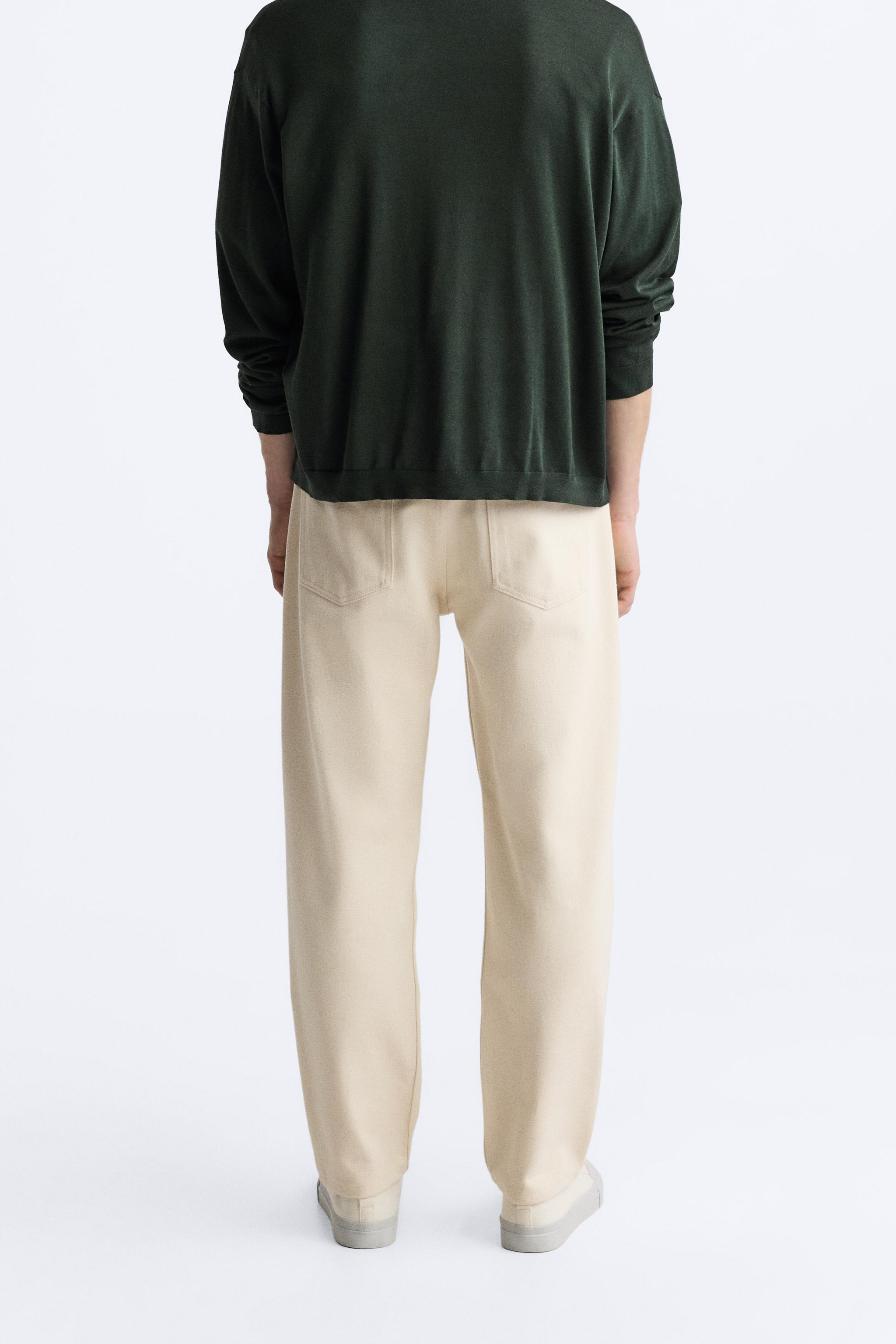 TEXTURED COTTON PANTS Product Image