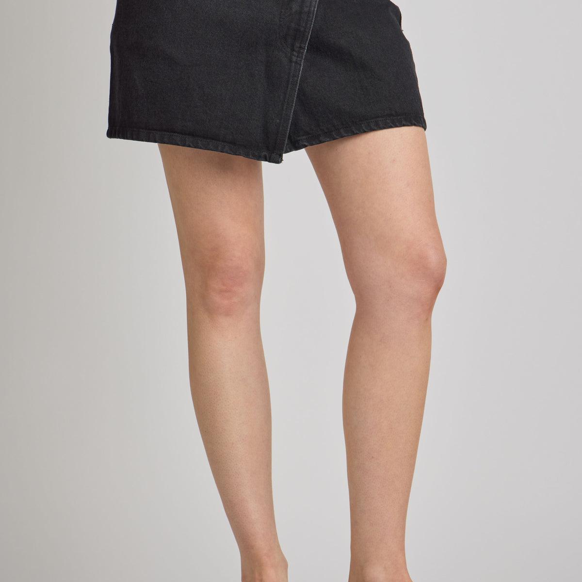 Cross Over Mini Skirt in Charcoal product image