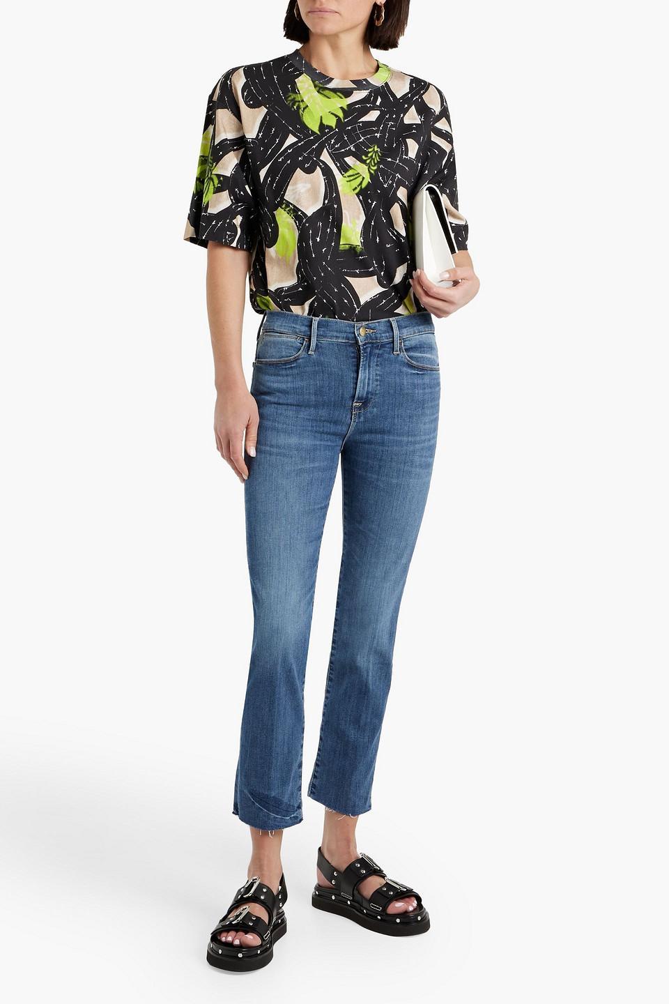 Le High Straight Cropped High-rise Straight-leg Jeans In Mid Denim Product Image