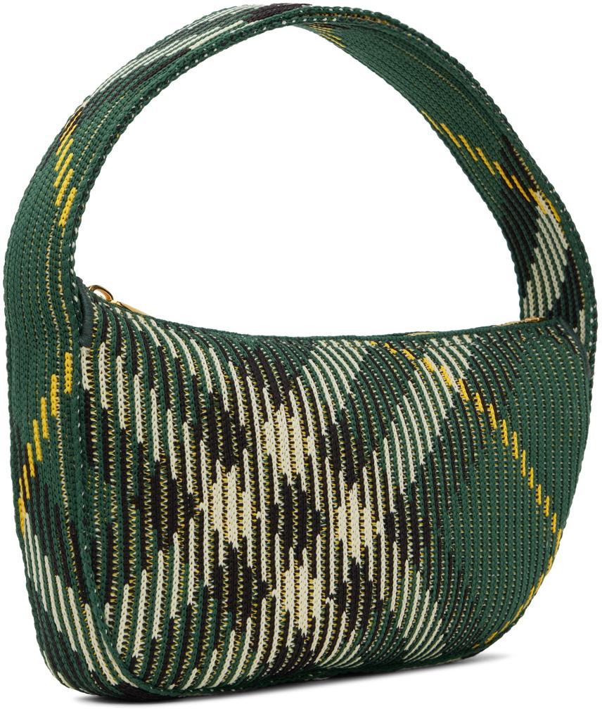 BURBERRY Green Knit Baguette Bag In Ivy Product Image