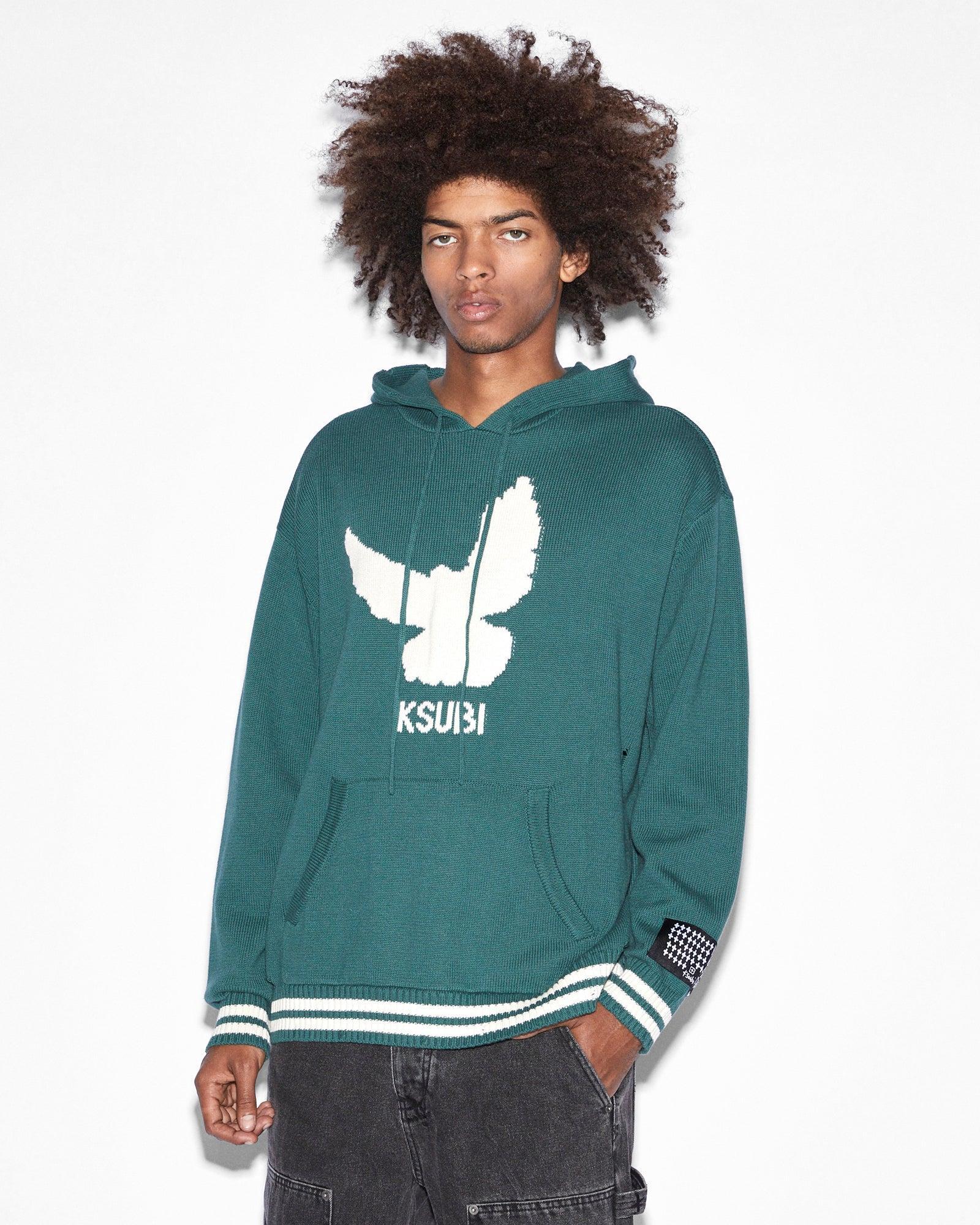 FLIGHT KNIT HOODIE GREEN Male Product Image