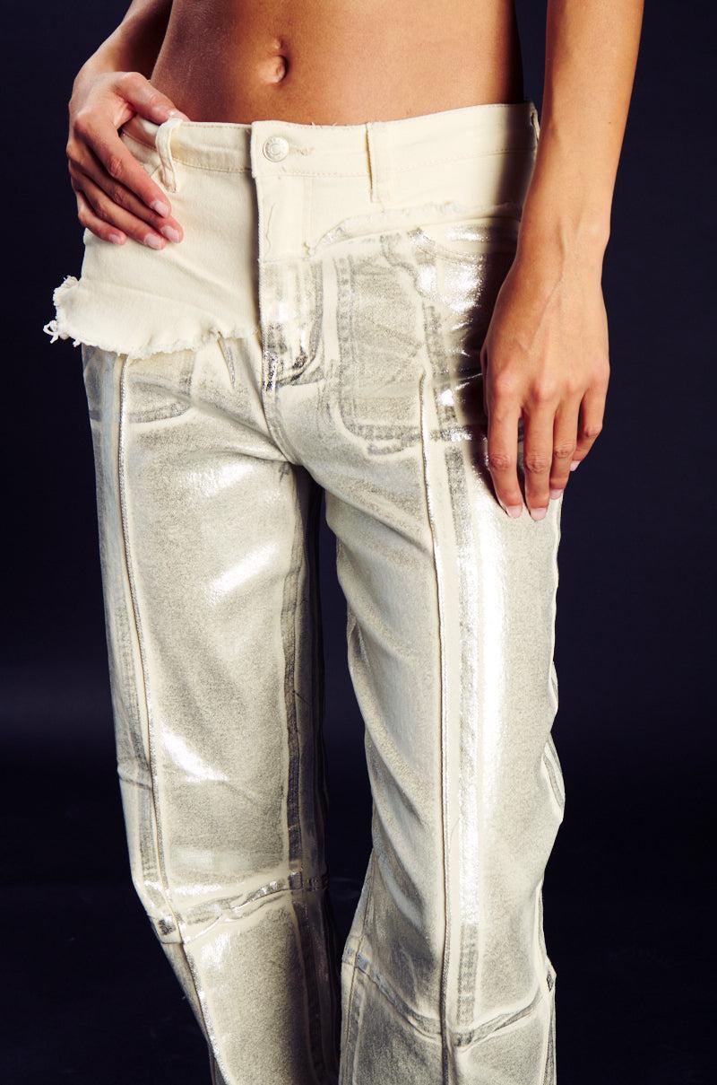 ATLAS METALLIC DETAIL WIDE LEG DENIM Product Image