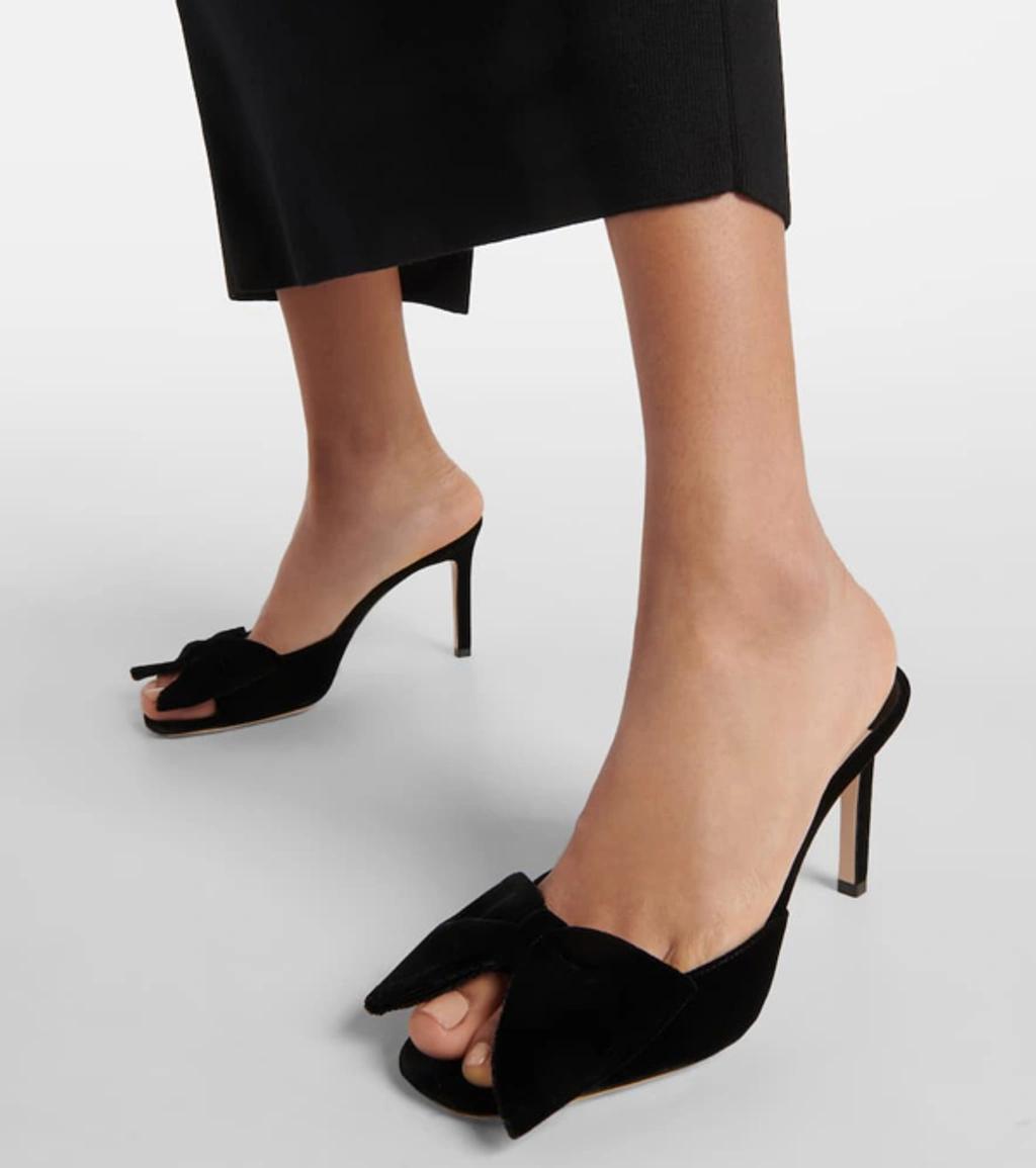 TOM FORD Brigitte 85 Bow-detail Velvet Mule In Black Product Image