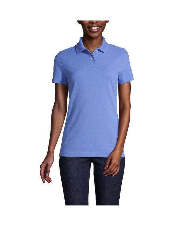 Lands End Womens School Uniform Short Sleeve Basic Mesh Polo Shirt Product Image