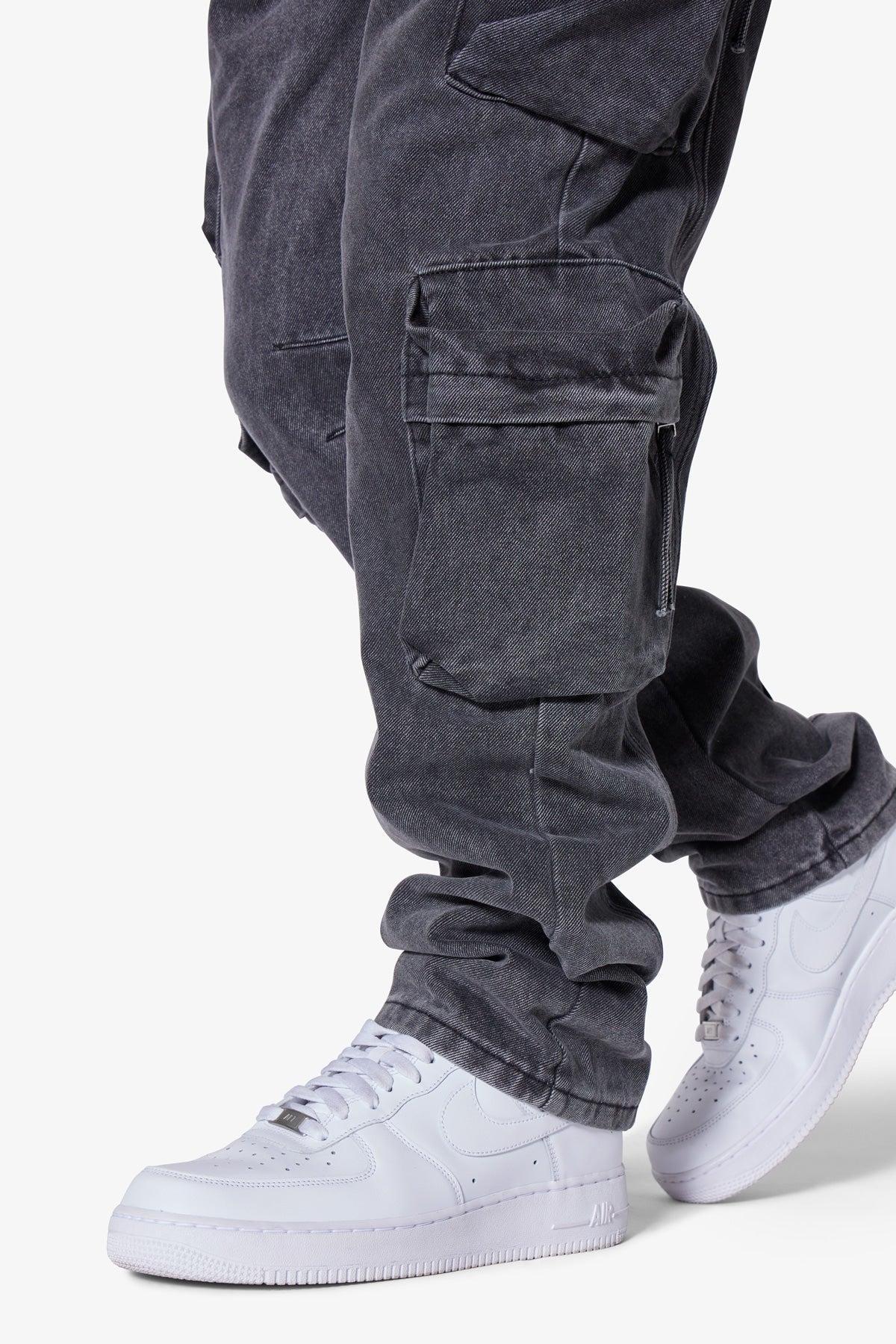 Wide Bellow Cargo Denim - Black Product Image