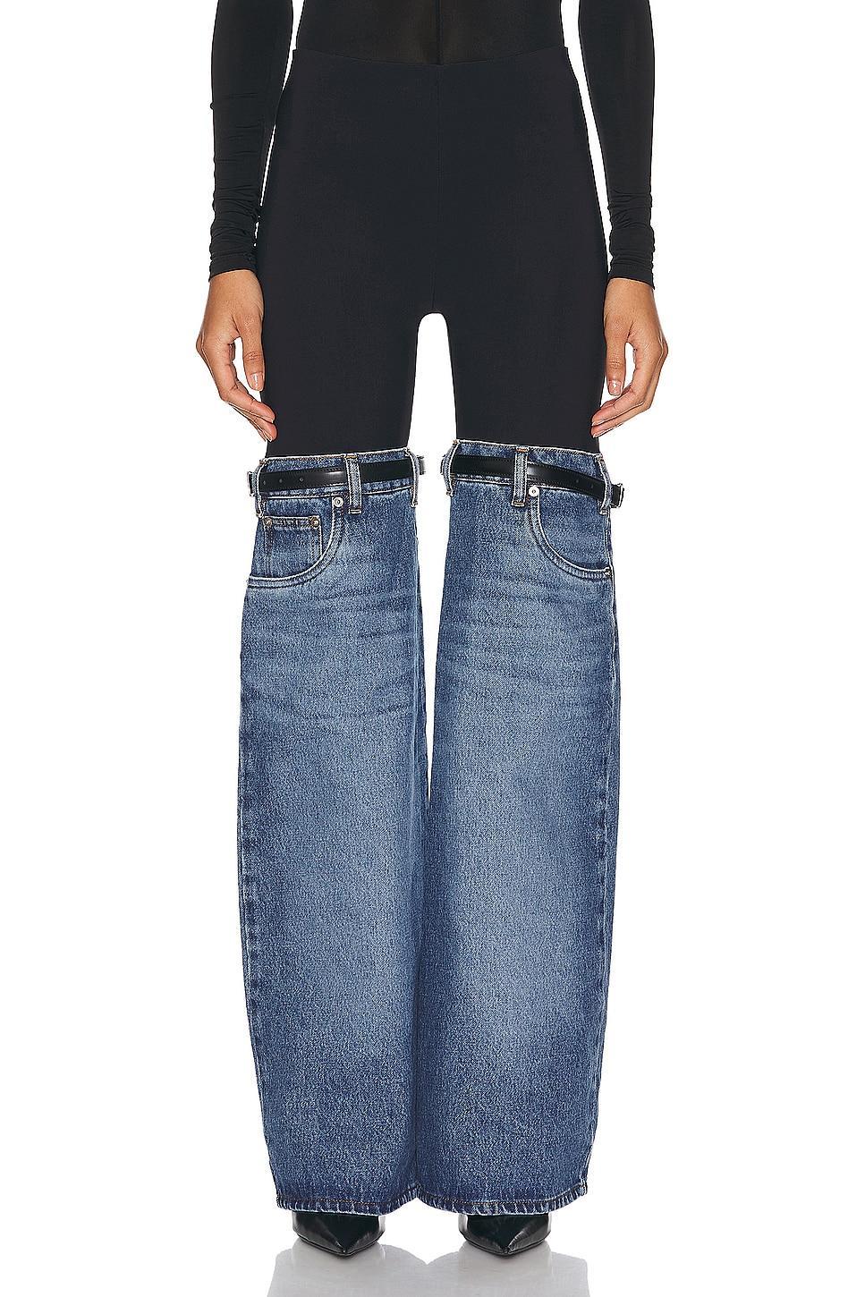 Coperni Denim Hybrid Flare Trouser in Denim - Blue. Size 38 (also in 34, 36). Product Image