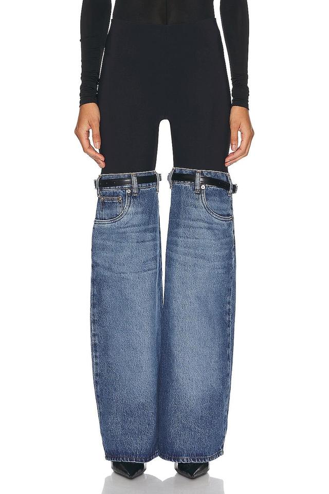 Coperni Denim Hybrid Flare Trouser in Denim-Light Product Image