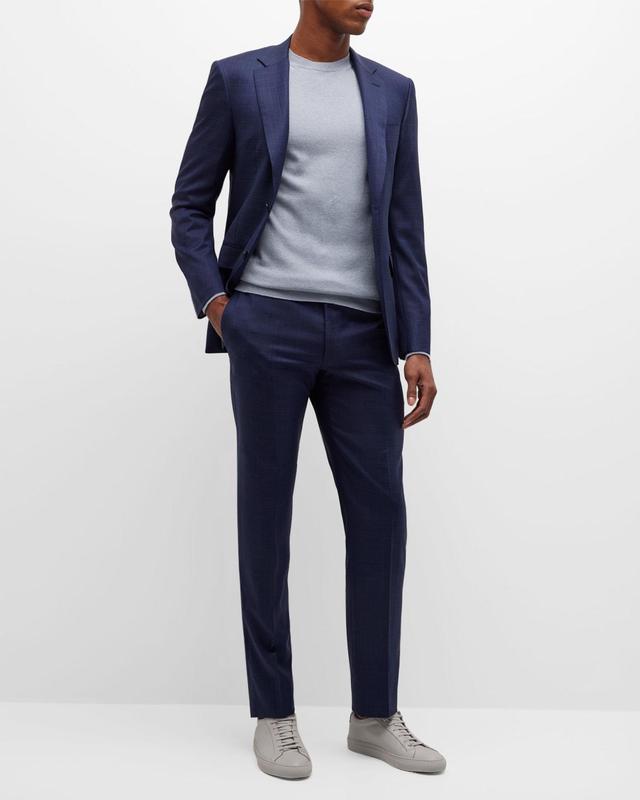 Canali Men's Tonal Plaid Wool Suit - Size: 54R EU (43R US) - BLUE Product Image