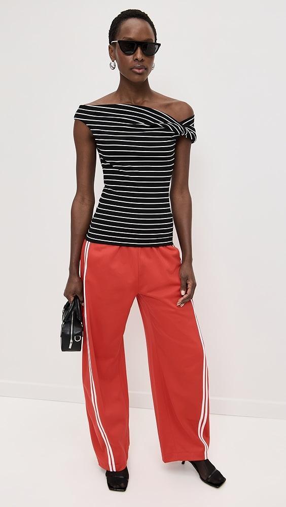 MSGM Stripe Asymmetric Top | Shopbop Product Image