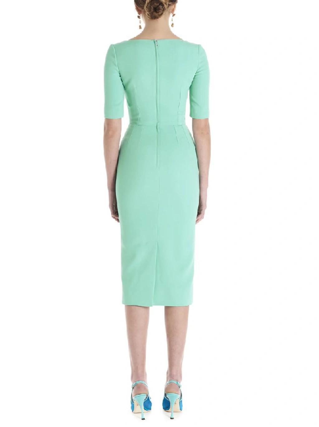 Fitted Midi Dress In Green Product Image