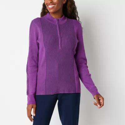 Liz Claiborne Womens Mock Neck Long Sleeve Pullover Sweater Product Image