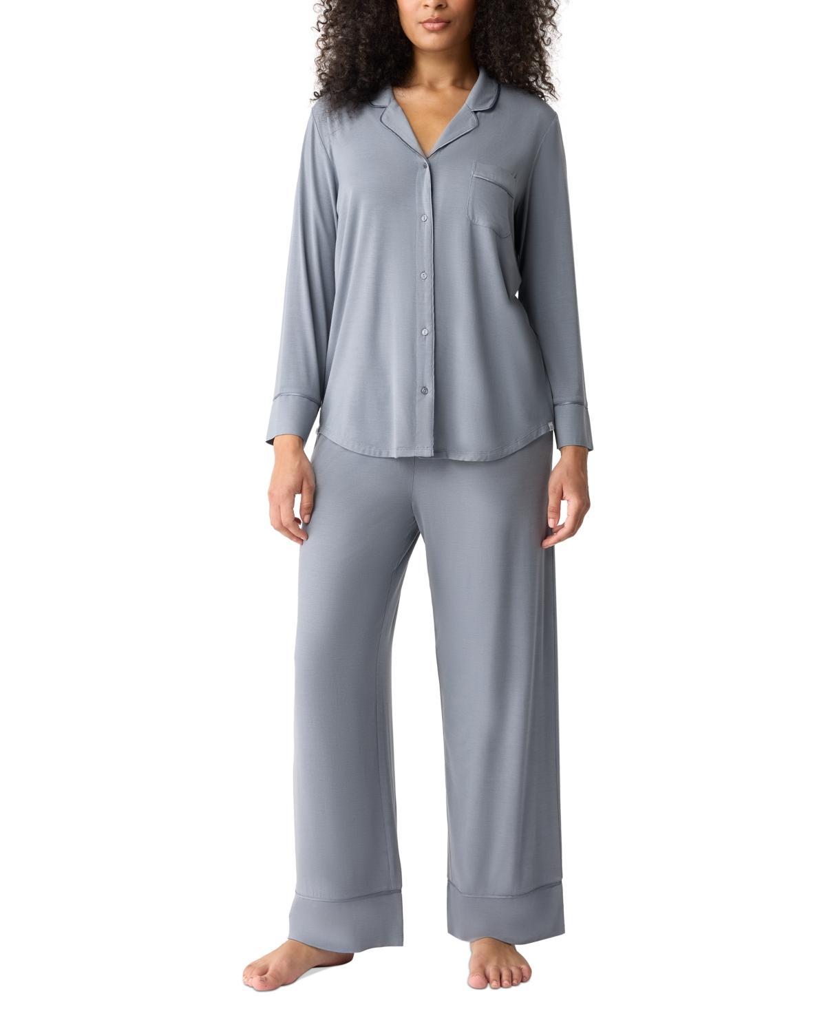 Gap GapBody Womens 2-Pc. Notch Collar Pajama Set Product Image