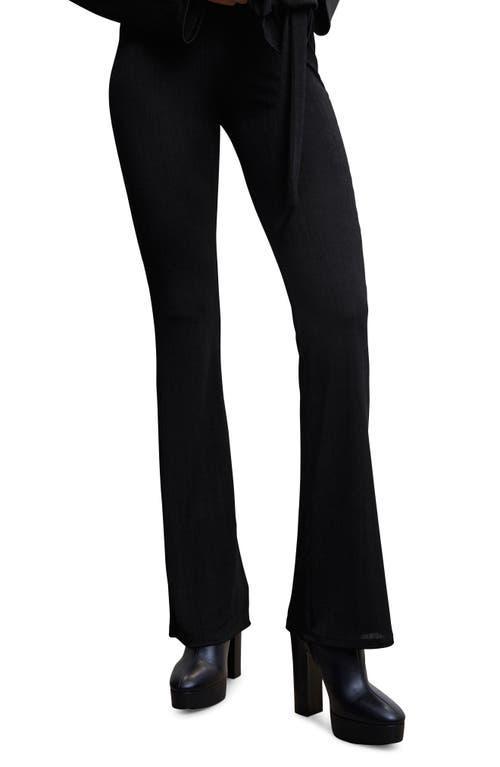 MANGO Pull-On Slim Flare Knit Pants Product Image