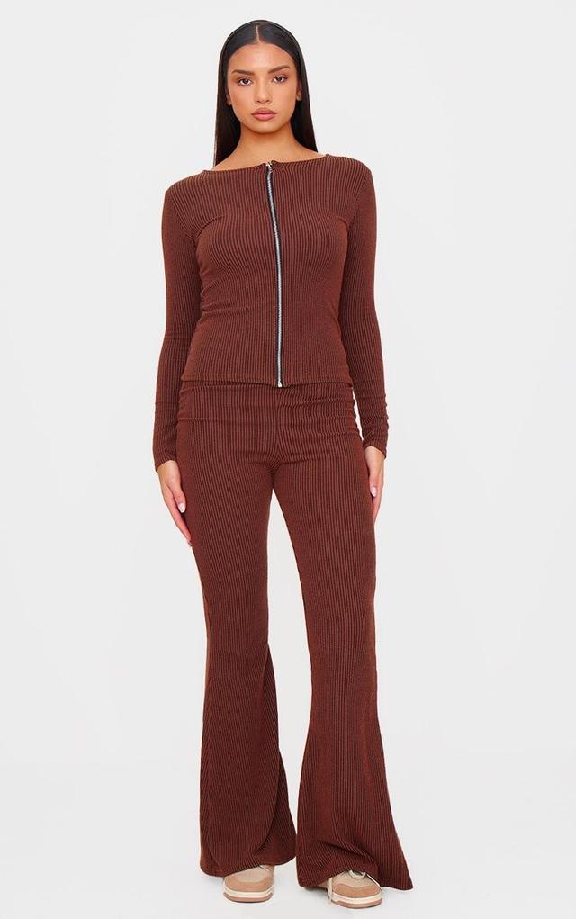 Chocolate Rib High Waisted Flares Product Image