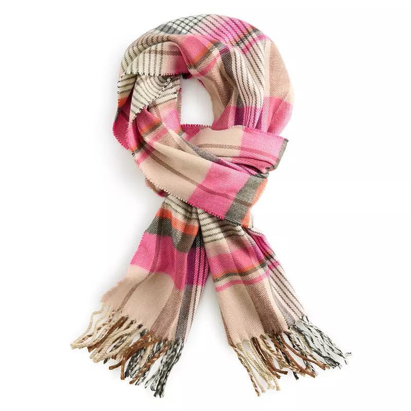 Womens Softer Than Cashmere Classic Plaid Scarf Scarf Product Image