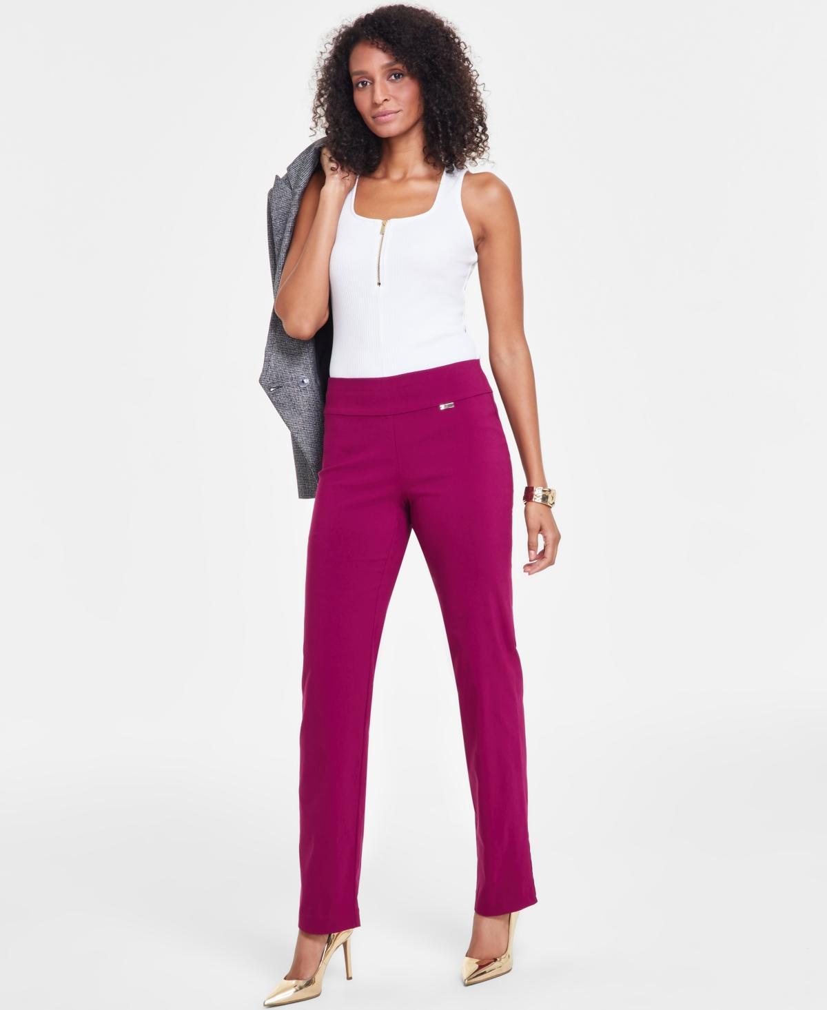 I.n.c. International Concepts Womens Tummy-Control Pull-On Straight-Leg Pants, Created for Macys Product Image