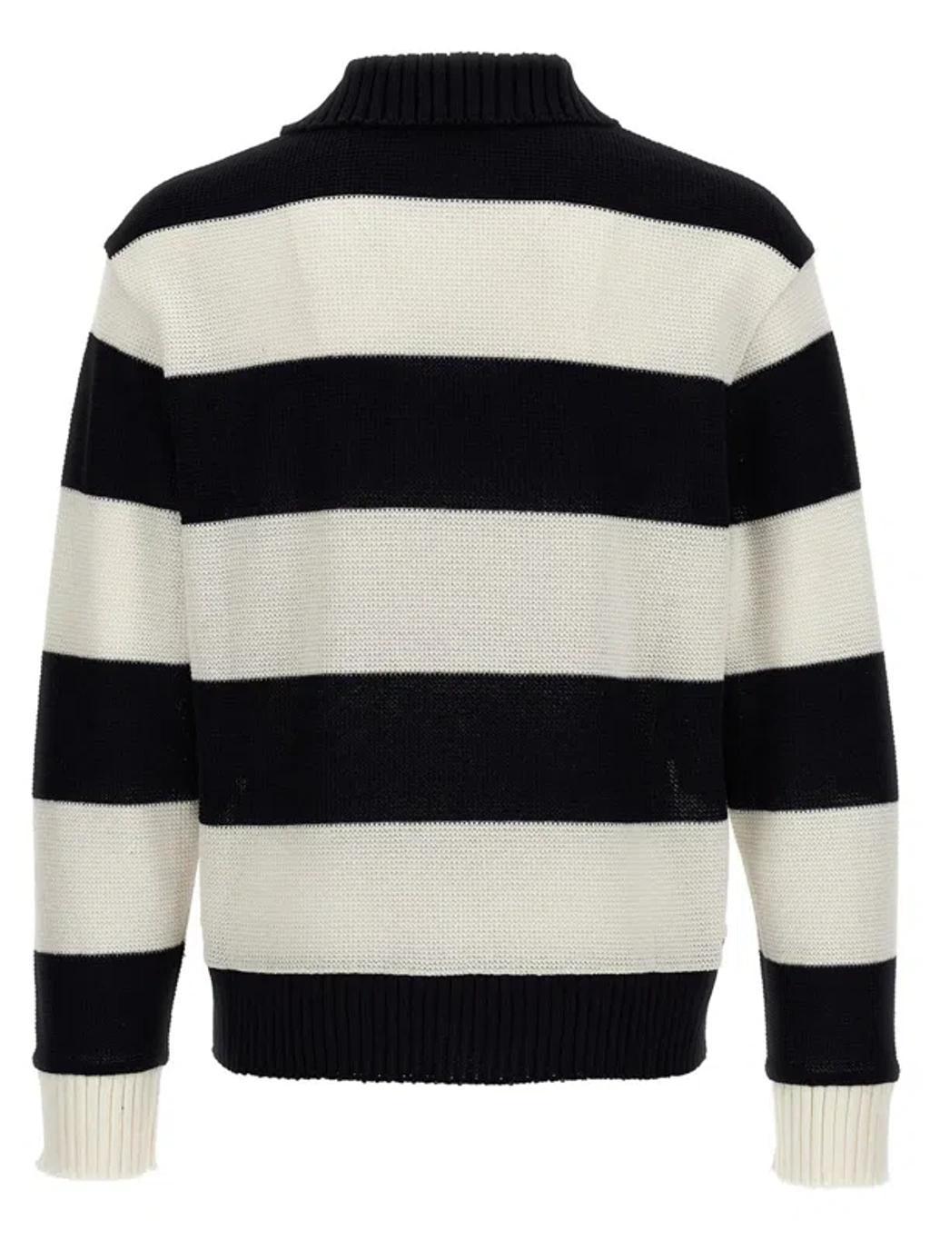 Striped Knitted Polo Shirt In Multicolor Product Image