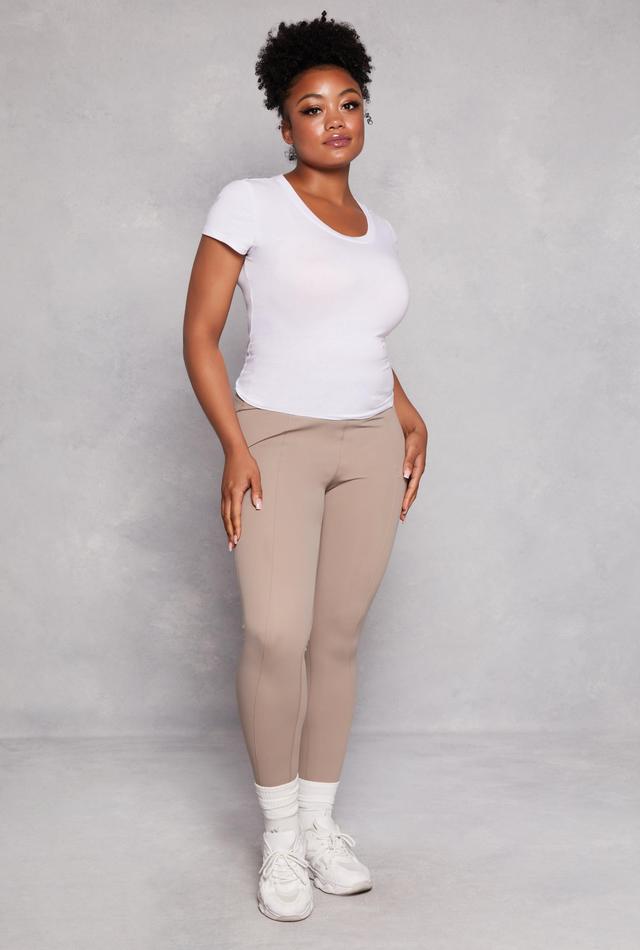 Womens Plus Size Spandex Pintuck Leggings Product Image