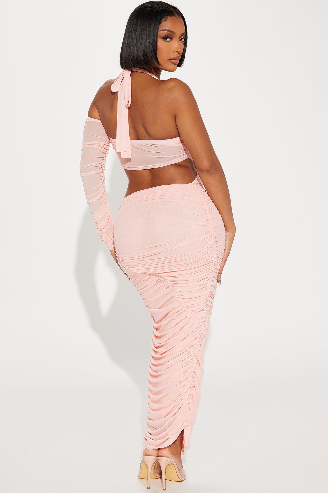 Janine Ruched Maxi Dress - Blush Product Image