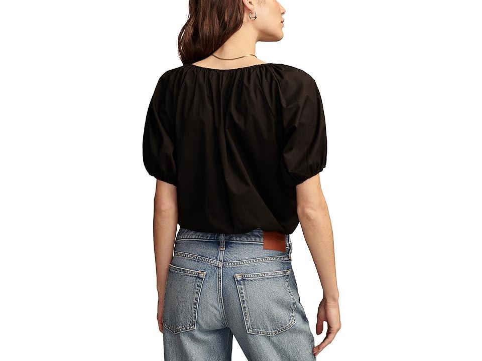 Lucky Brand Womens Cotton Gathered Poplin Top Product Image