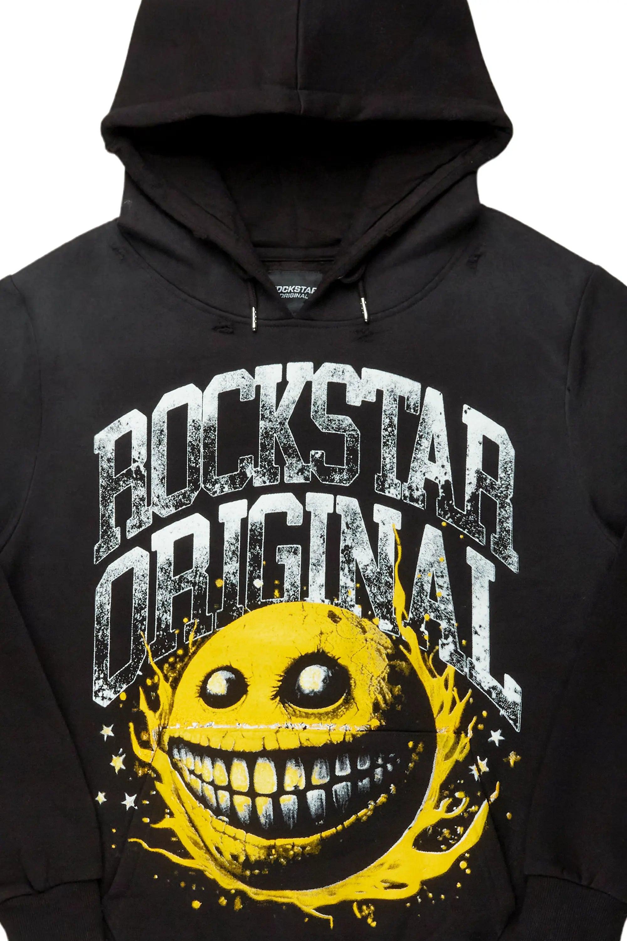 Chuffed Black Graphic Hoodie Male Product Image