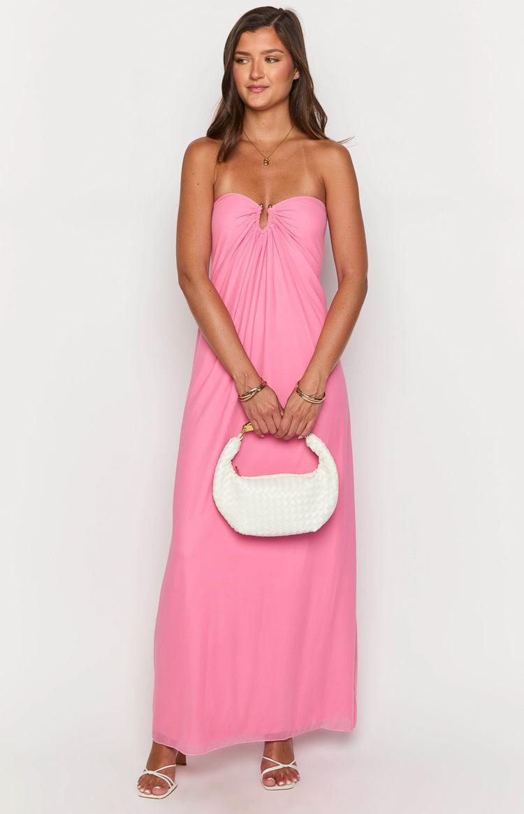 Brynner Pink Strapless Maxi Dress Product Image