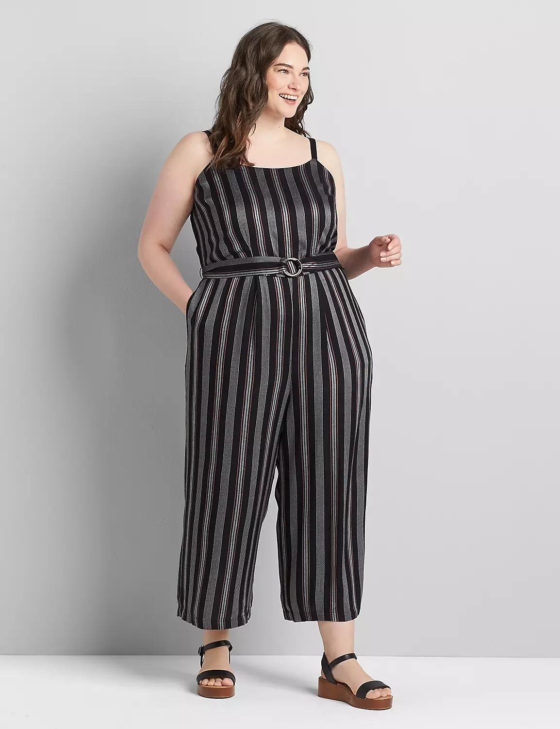 Belted Cami Crop Jumpsuit Product Image