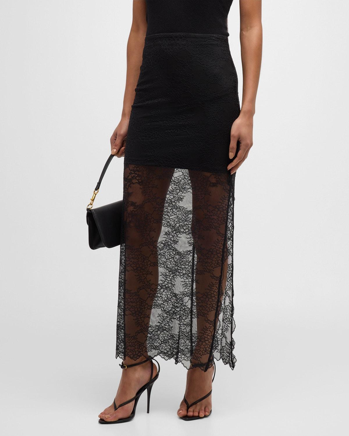 Womens Iyanna Stretch-Lace Midi-Skirt product image