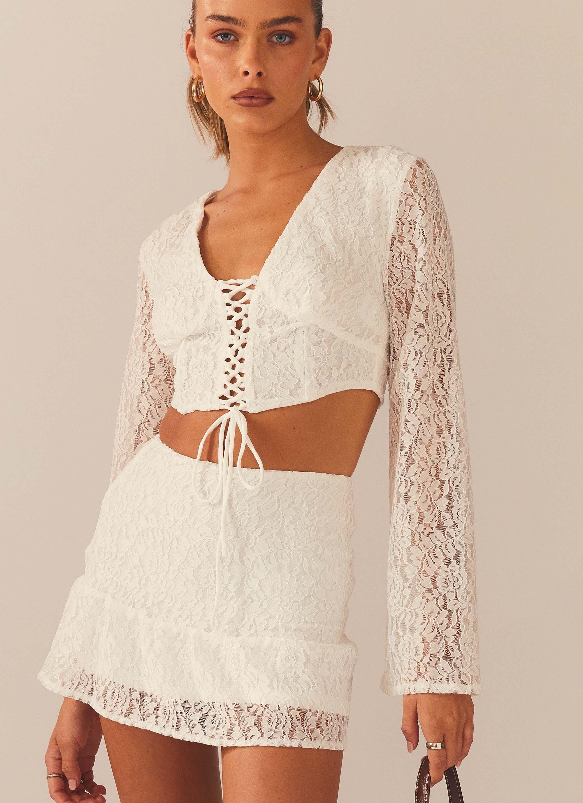 Free & Wild Lace Top - Ivory Product Image