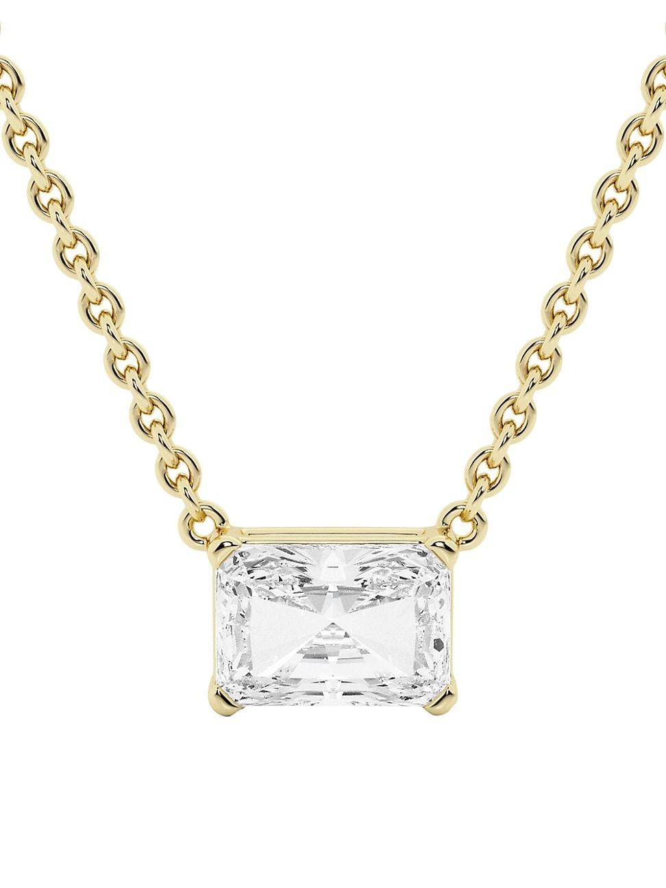 Womens 14K Yellow Gold & 1.00 TCW Lab-Grown Diamond Pendant Necklace Product Image