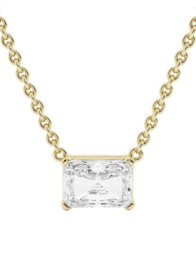 Womens 14K Yellow Gold & 1.00 TCW Lab-Grown Diamond Pendant Necklace Product Image