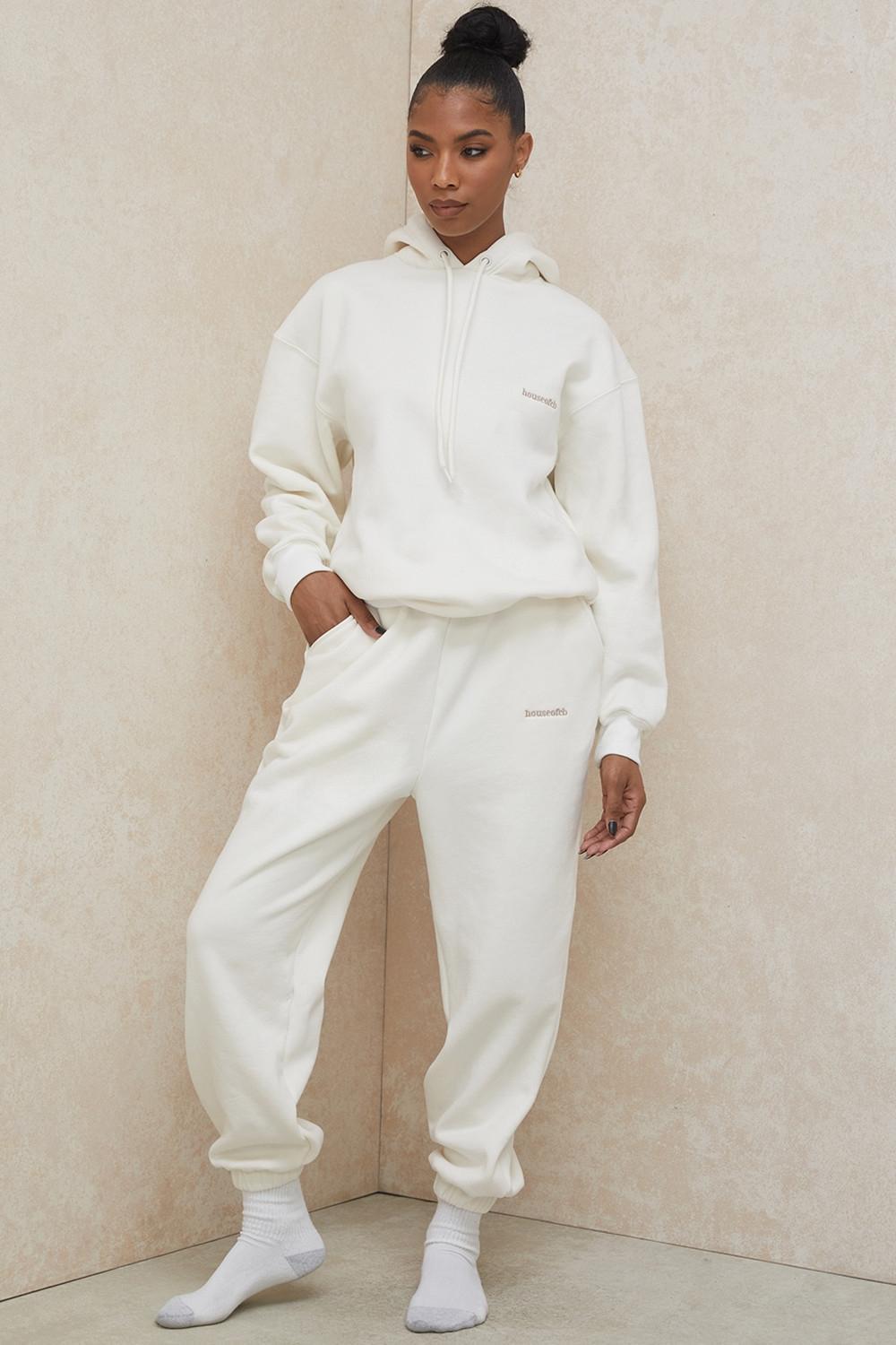 Sky Off White Fleece Back Jogging Trousers Product Image