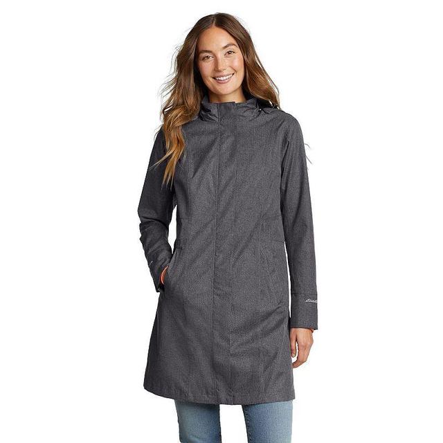 Womens Eddie Bauer Girl On The Go Trench Coat Dark Grey Product Image